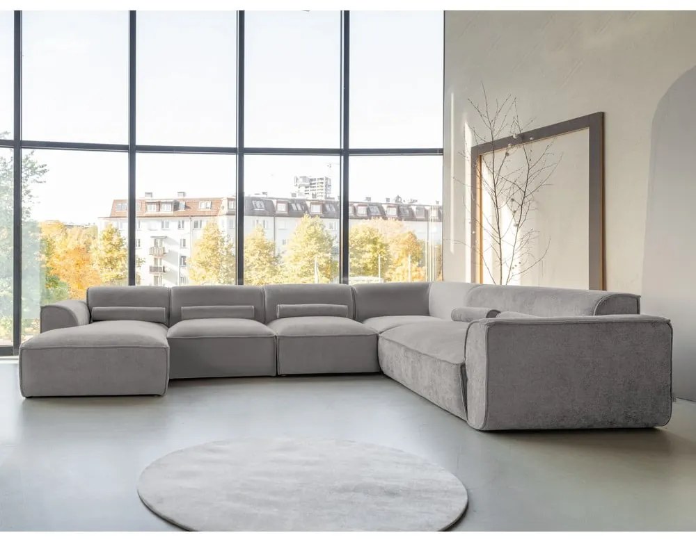 Svetlosivá rohová pohovka (pravý roh/do tvaru "U") Flex Felix – Miuform