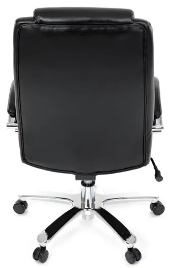 Kancelárske kreslo RYZAR — ekokoža, čierna, nosnosť 150 kg