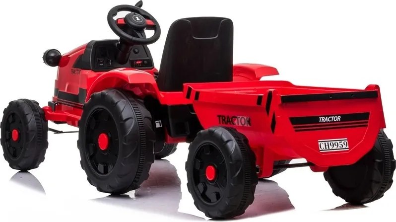 LEAN CARS Batériový traktor s prívesom CH9959 Red