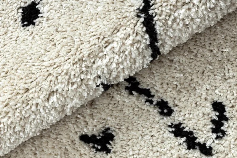 Dywany Łuszczów, Kusový koberec Berber Tetuan B751 cream kruh, 120x120 (priemer) kruh, biela, obývacia izba