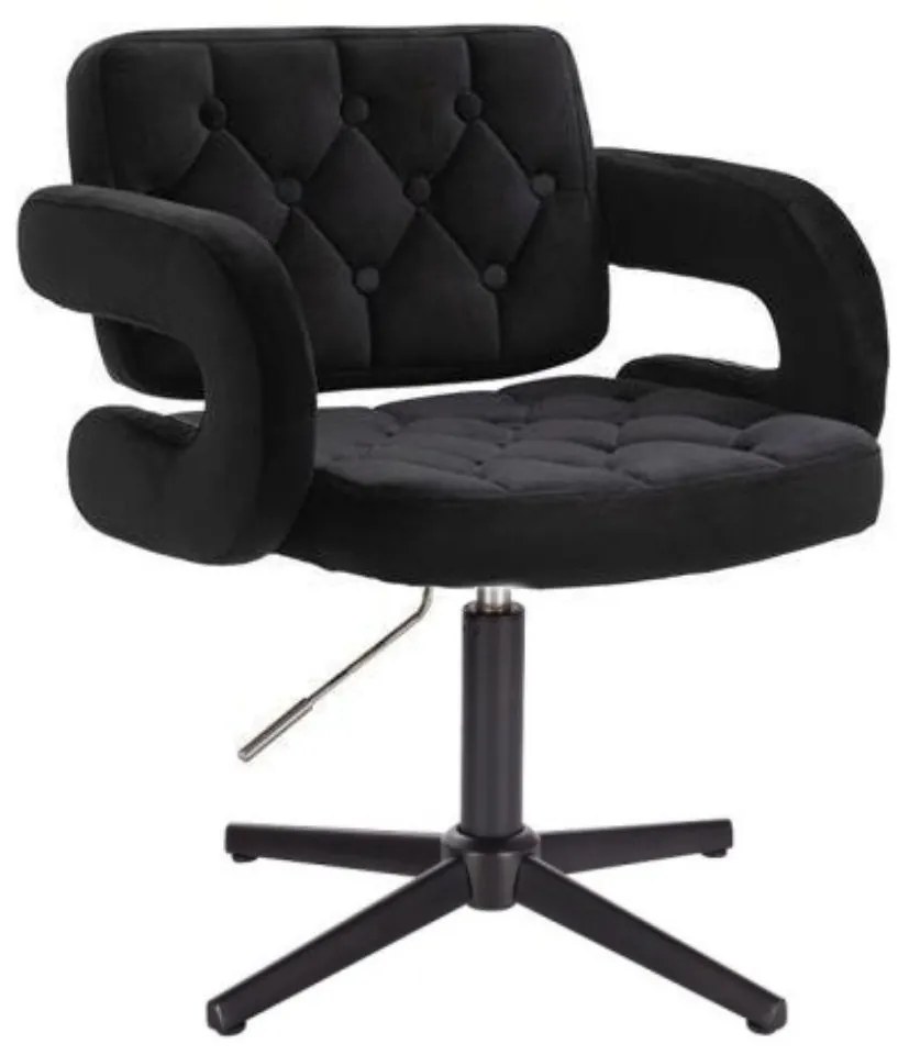 LuxuryForm DESIGN Stolička ADRIA VELUR na čiernom kríži - čierna