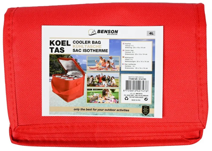 Červená chladiaca taška COOLER 4l