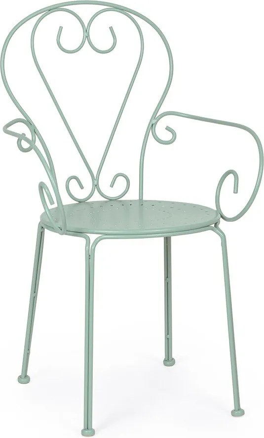 Kovová záhradná stolička v mentolovej farbe Etienne – Bizzotto
