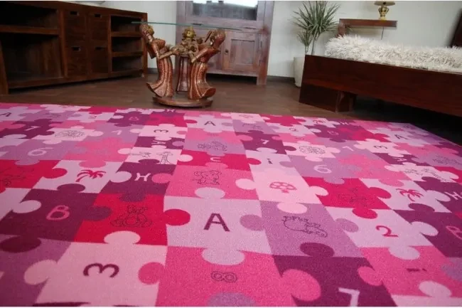 Detský koberec PUZZLE fiolet