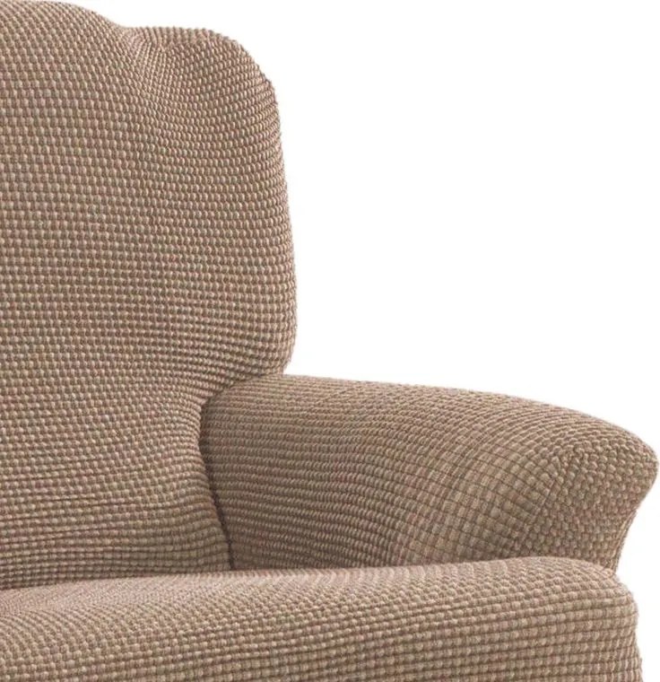 Super strečové poťahy NIAGARA oriešková kreslo ušiak (š. 70 - 95 cm)
