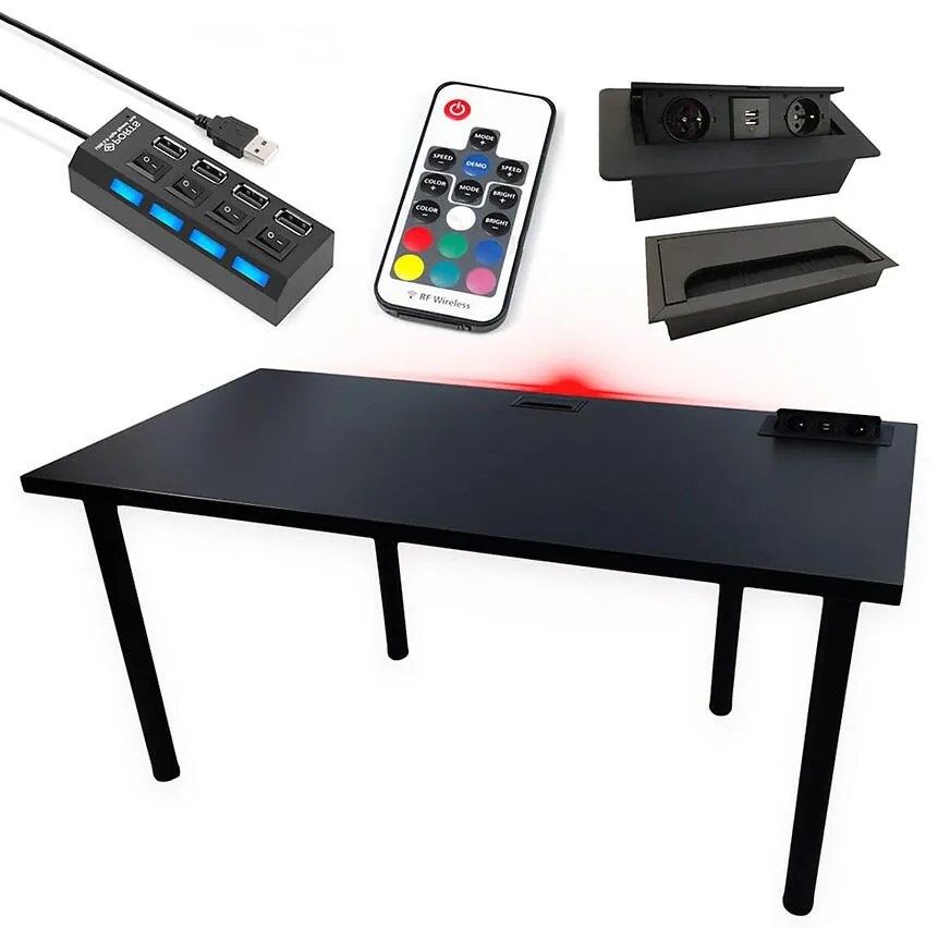 Písací Stôl Top Čierna 120x60x3,6 Model 3