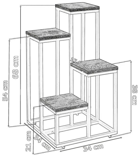 Stojan na kvety MORGEN CRAFT biely