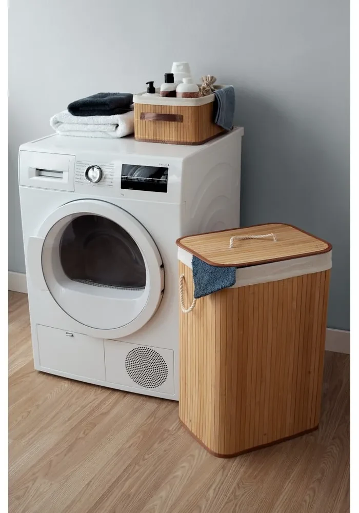 Bambusový kôš na bielizeň v prírodnej farbe 78 l Bamboo – Compactor
