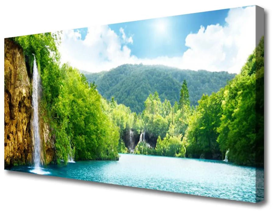 Obraz Canvas Hory les jazero príroda 140x70 cm