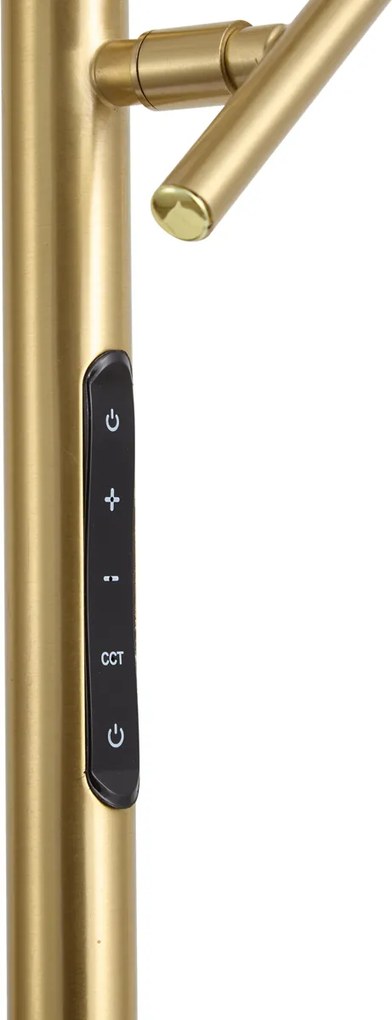 Moderná stojaca lampa mosadzná vrátane stmievateľnej LED - Divana