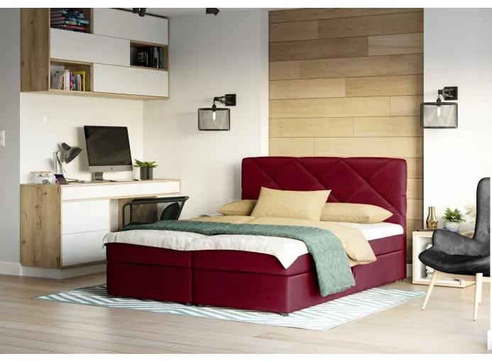 Manželská posteľ s prešívaním KATRIN 160x200, červená | BIANO