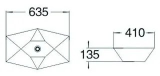 Mexen ELENA umývadlo, 63x41 cm, čierna matná, 21476385