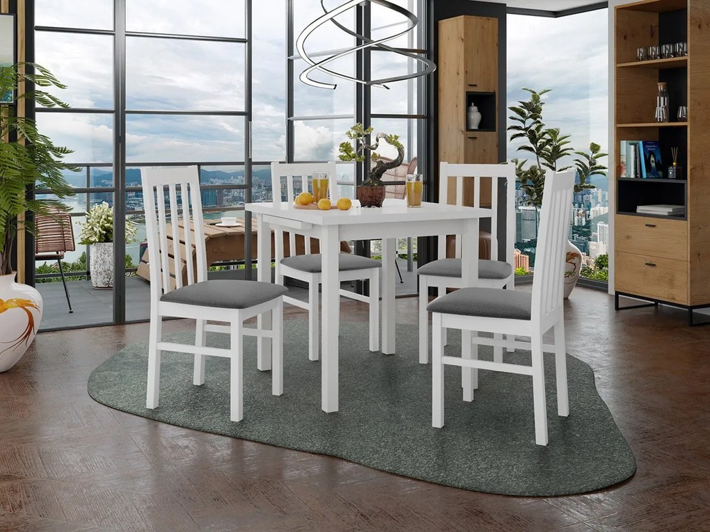Rozkladací stôl so 4 stoličkami AL14, Morenie: Orech - L, Poťahové látky: 25x - Paros 2