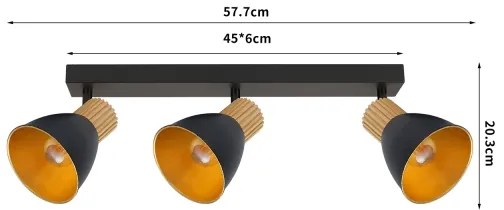 Brilagi - Bodové svietidlo ODENSE 3xE14/10W/230V kaučukovník/čierna