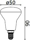 MILIO LED žiarovka R50 - E14 - 7W - 590 lm - teplá biela