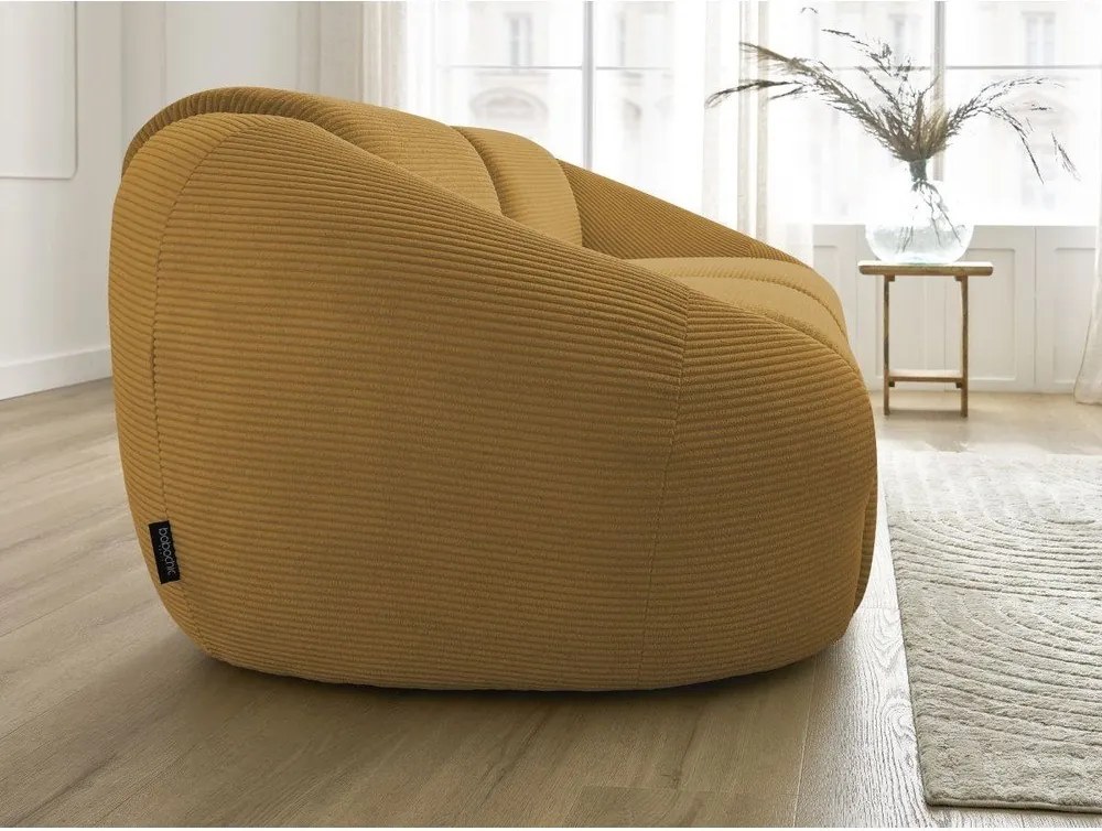 Menčestrová pohovka v horčicovej farbe 250 cm Tina – Bobochic Paris