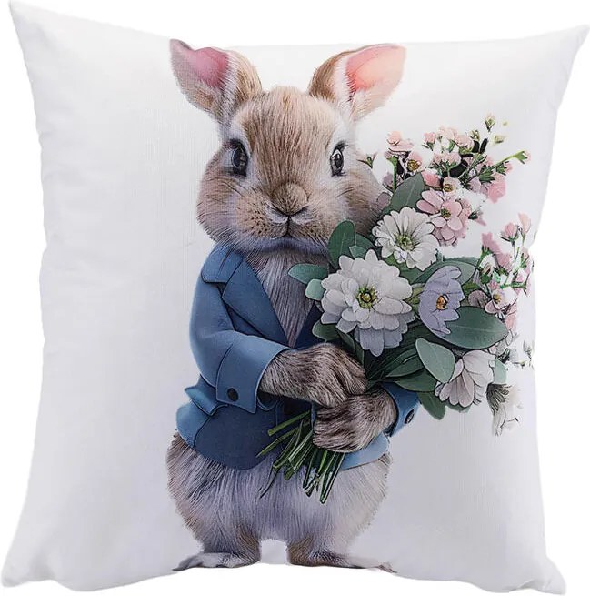 Sada 2 ks obliečok na vankúšiky ROZTOMILÉ ZAJÍČKY 40 x 40 cm