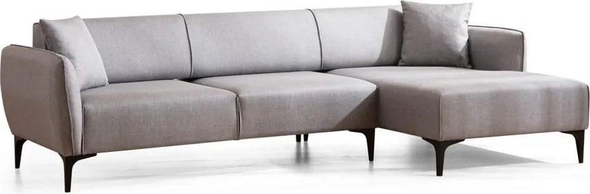 Svetlosivá rohová pohovka Belissimo, pravý roh – Balcab Home