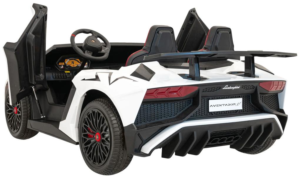 RAMIZ Elektrické autíčko Lamborghini Aventador SV - dvojmiestne - biele -2X 200W - 24V/14Ah - 2023