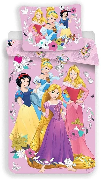 Jerry Fabrics Bavlnené obliečky Princess pink 02 140x200/70x90 cm