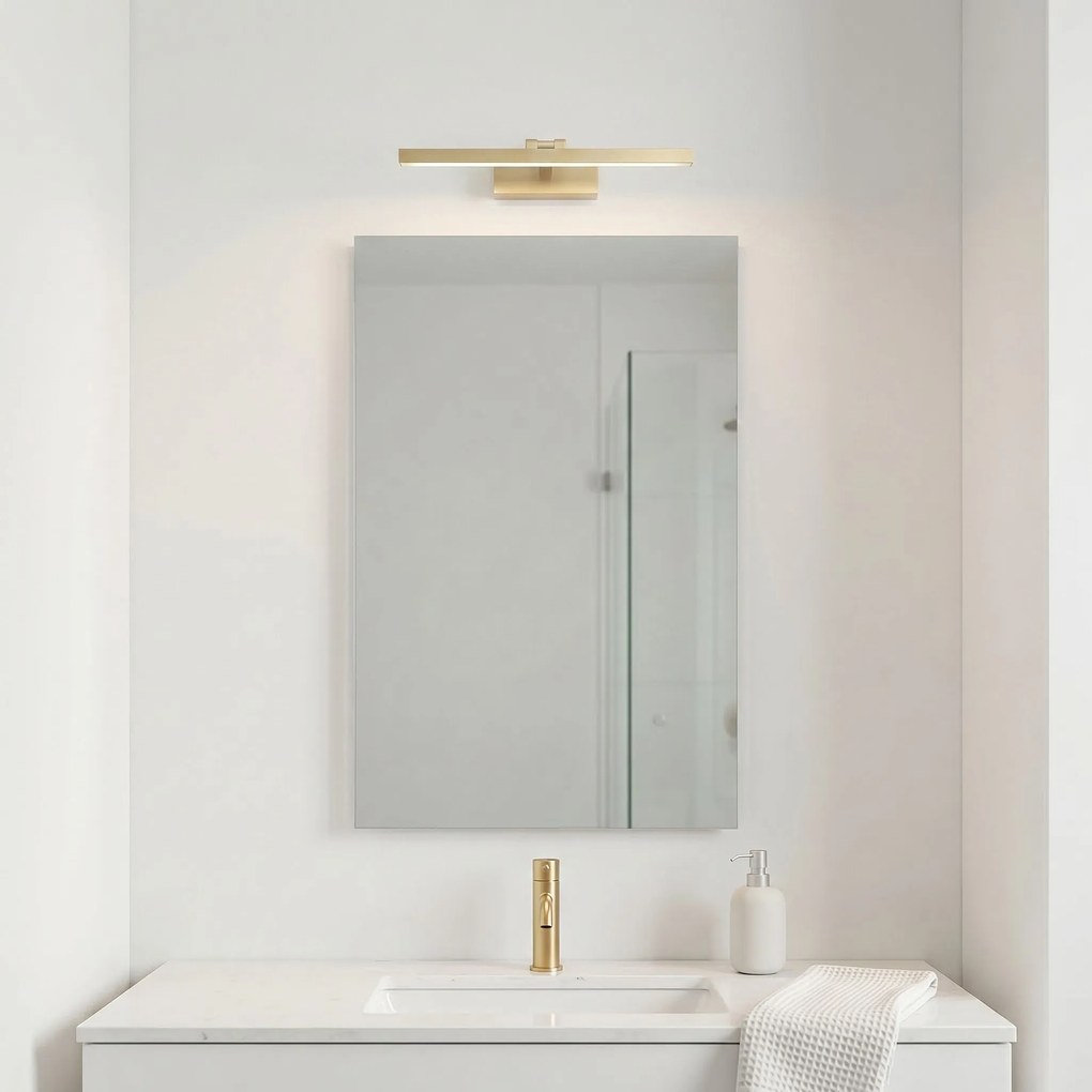 Toolight Toolight, LED kúpeľňové svietidlo 40 cm, 9W, 4000K, 500lm, APP1863-1W, zlatá matná, OSW-66016