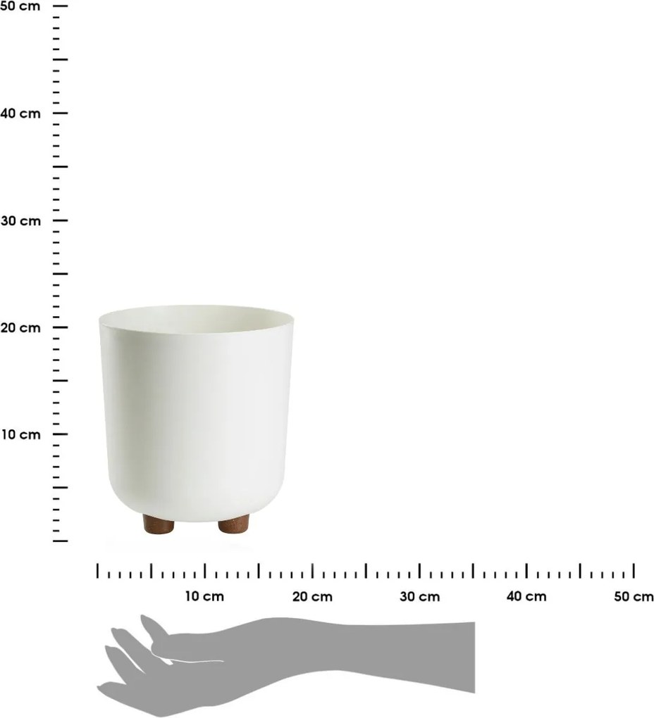 PLASTOVÝ KVETINÁČ TERRA 19,5X21 CM KRÉMOVÁ