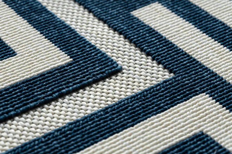 Koberec SPRING 20421994 labyrint Sisalový- krémovo / modrý