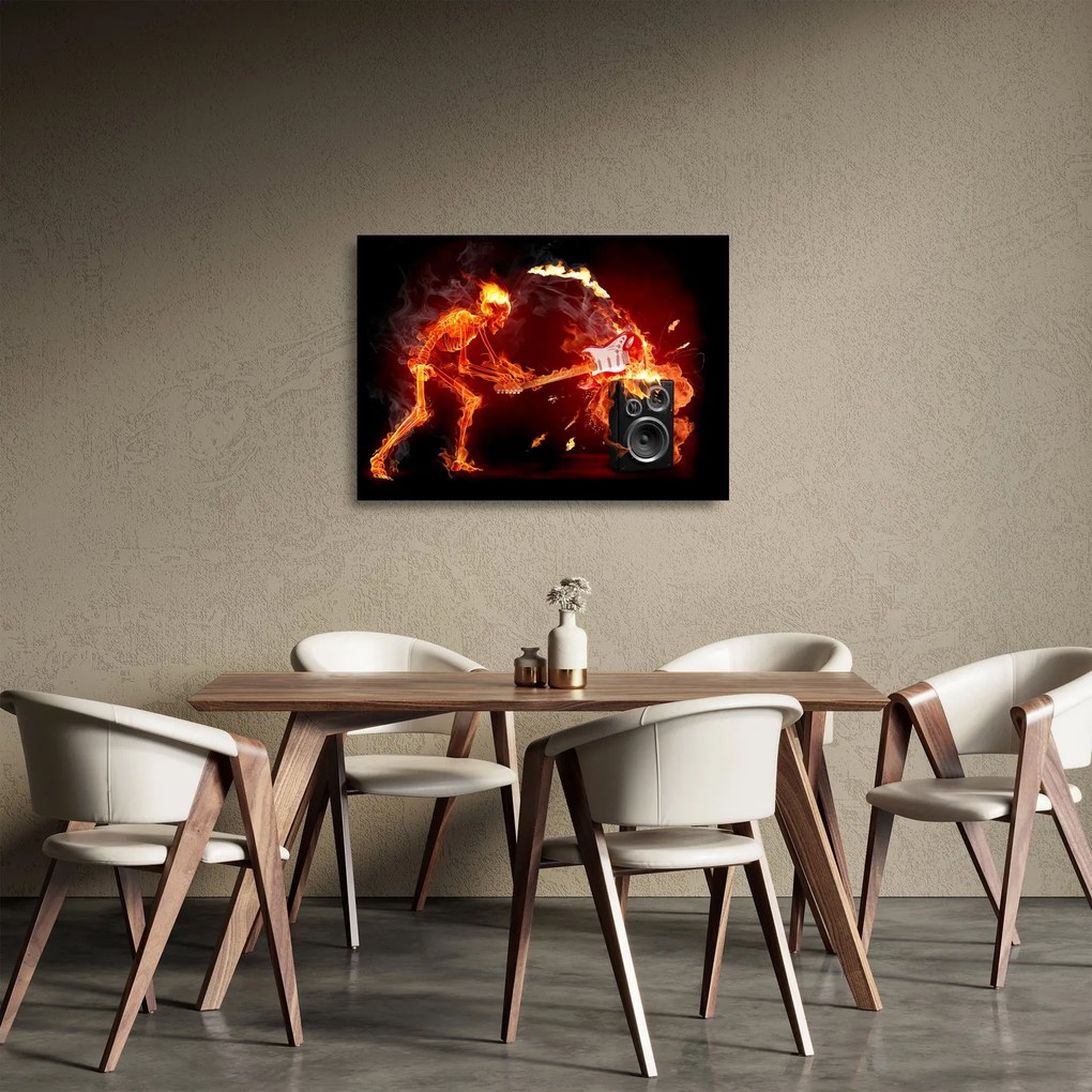 Sklenený obraz - Hudba v plameňoch (70x50 cm)