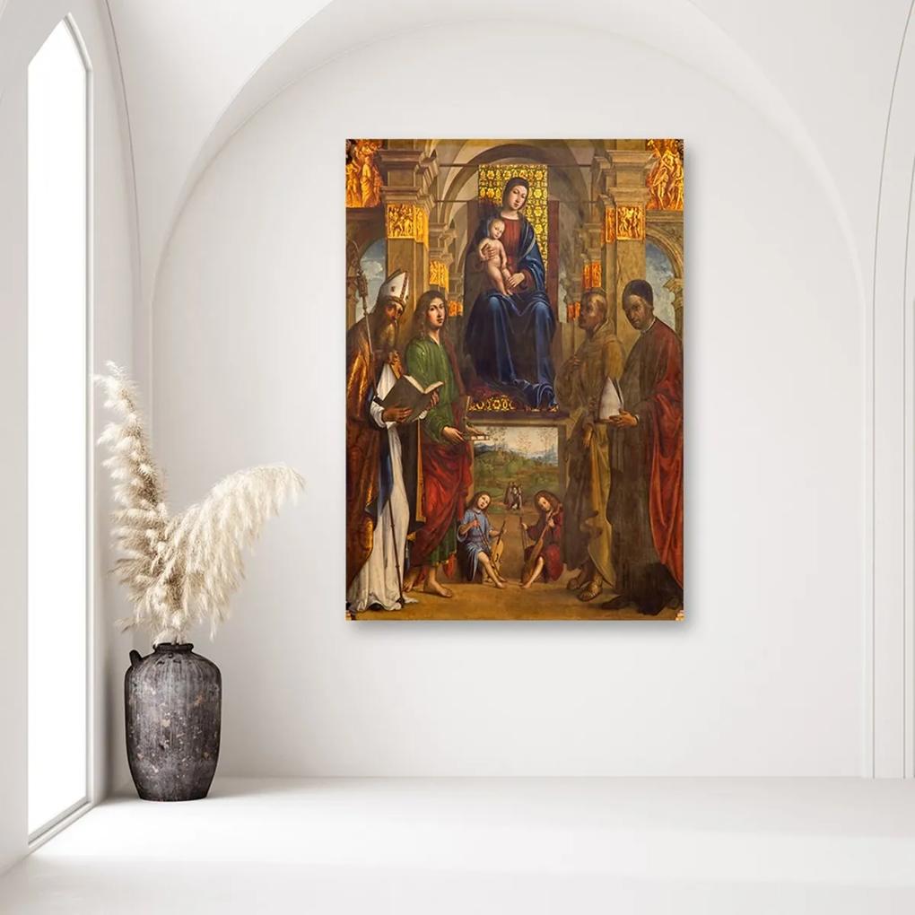 Obraz na plátně Boloňská madona a světci, - 80x120 cm