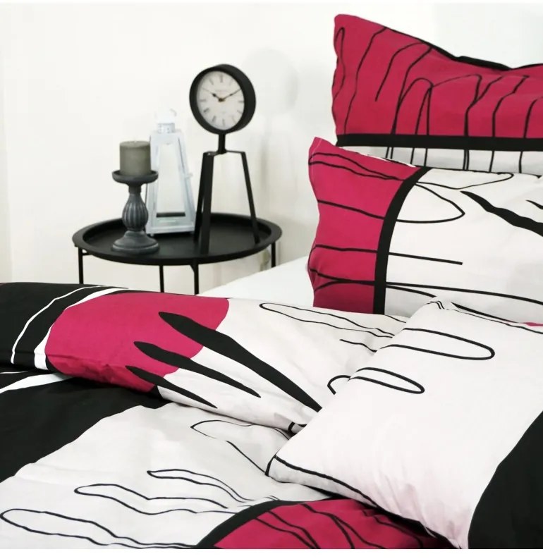 Obliečky Split bordové EMI, Štandardný set jednolôžko obsahuje 1x 140x200 + 1x 70x90