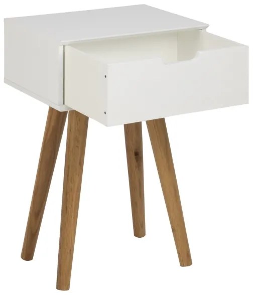 Nočný stolík CARLY dub/biela