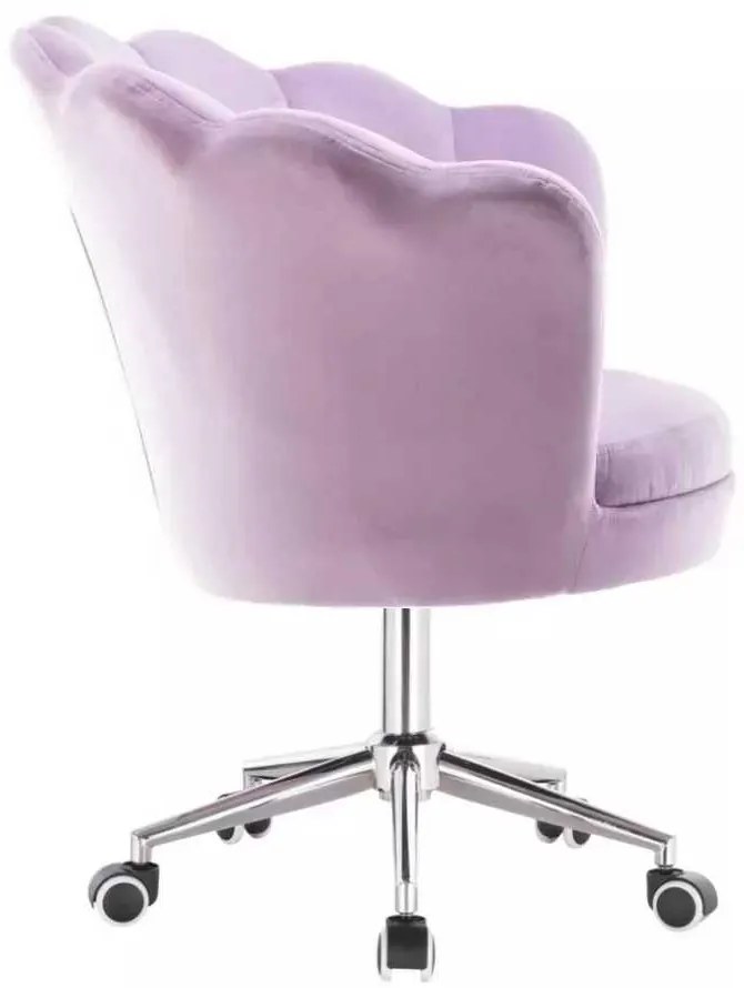 LuxuryForm DESIGN Kreslo FREY VELUR na striebornej podstave s kolieskami - levanduľa