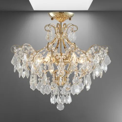 Krištáľ stropnica luster Luxera 3304 GRANADA II GOLD Ø53