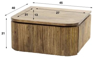 Nočný stolík 23-00 Wave Drevo Mango - Komfort-nábytok
