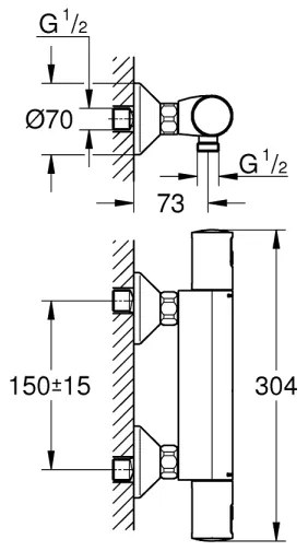 GROHE 345942430 - Termostatická sprchová batéria PRECISION START DN 15 čierna
