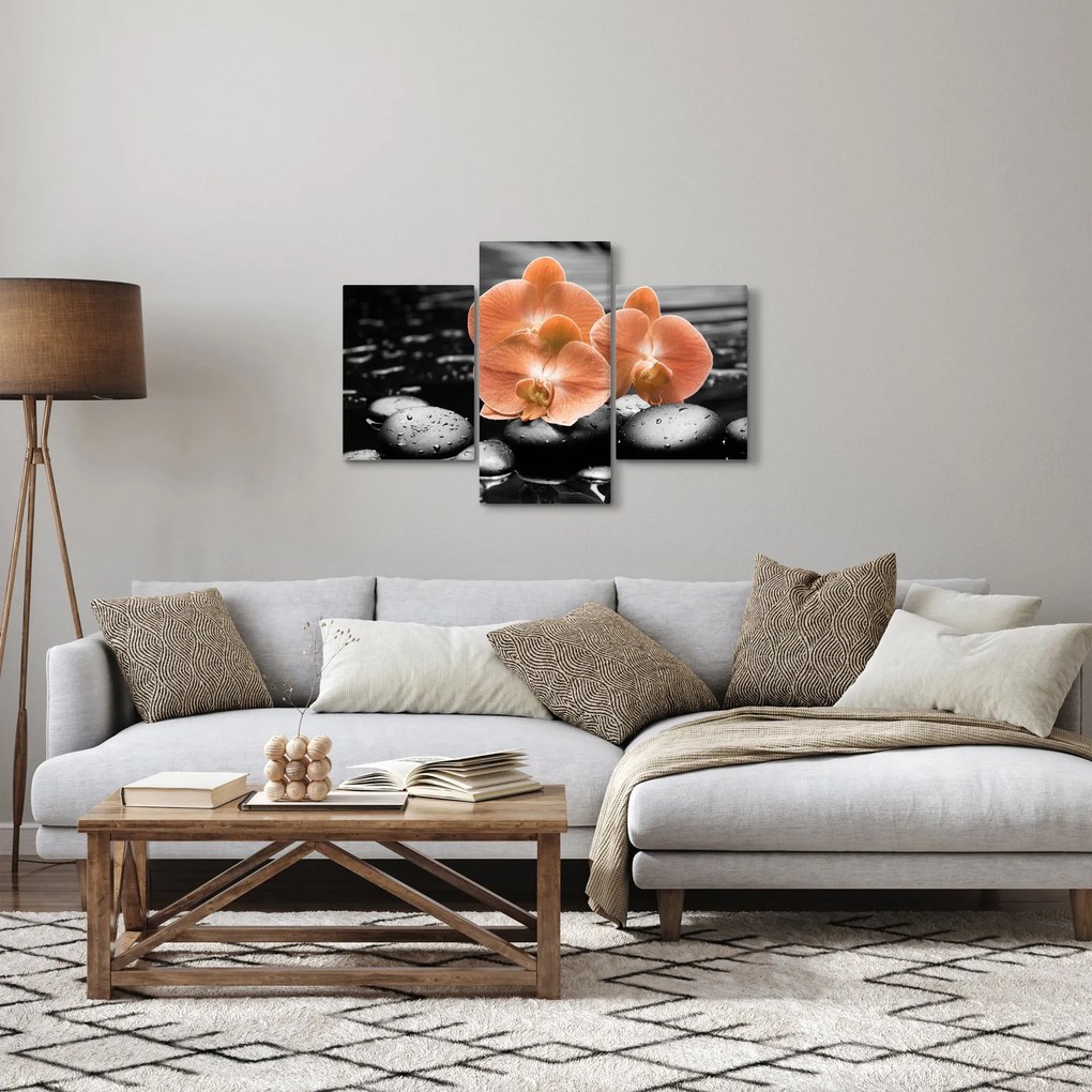 Obraz - Oranžové orchidey (90x60 cm)