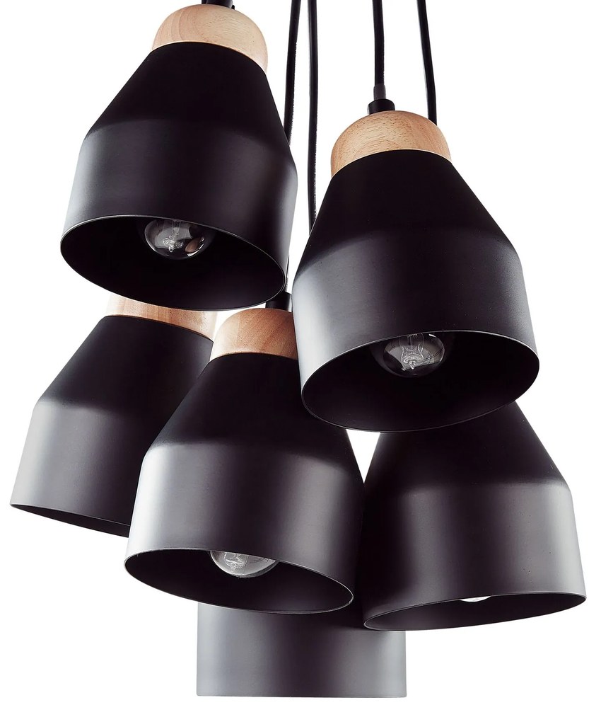 Čierna stropná lampa so šiestimi tienidlami CESTOS Beliani