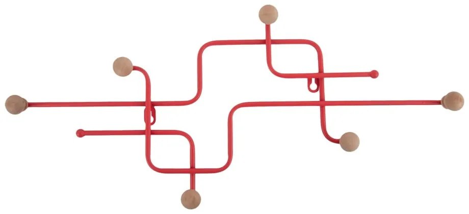 Červený kovový nástenný vešiak 60,5 cm Metro – PT LIVING