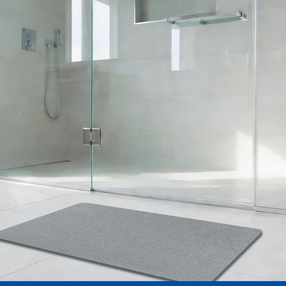 Sivá kúpeľňová predložka z kremeliny 50x80 cm Simi – Wenko