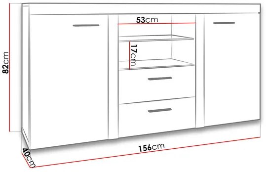 Kombinovaná komoda Rokara (biela) (osvetlenie led). Vlastná spoľahlivá doprava až k Vám domov. 1053859