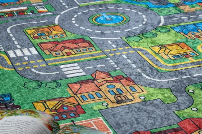 Detský koberec protišmykový BAMBINO 61500 zelený / sivý