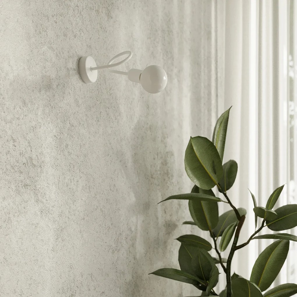 Nástenné svietidlo Loop 1, biele telo svietidla