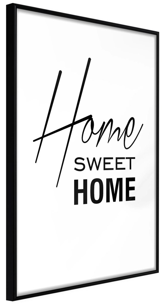 Artgeist Plagát - Black and White: Home Sweet Home [Poster] Veľkosť: 40x60, Verzia: Zlatý rám