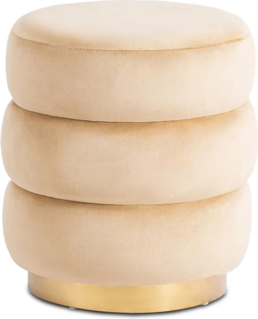 PROXIMA.store - Moderná taburetka Aura FARBA: béžová, Materiál: zamat