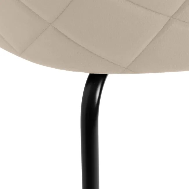 Jedálenská stolička FARGO zamatová, čierna / béžová