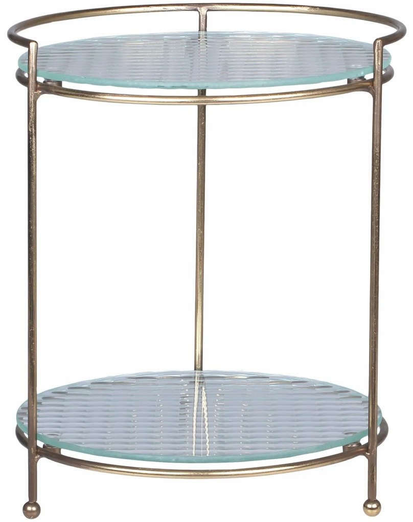 Chic Antique Kovový etažér Glass Shelves