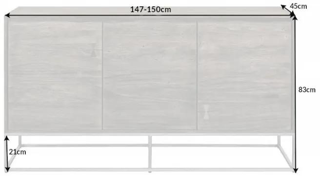 (3464) MAMMUT ARTWORK komoda akáciová sivá 147cm