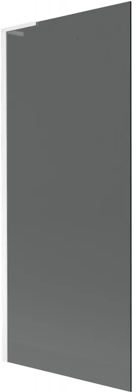 Mexen Next L, 1-krídlová vaňová zástena 80 x 150 cm, 6mm šedé sklo, biely profil, 895-080-000-03-40-20