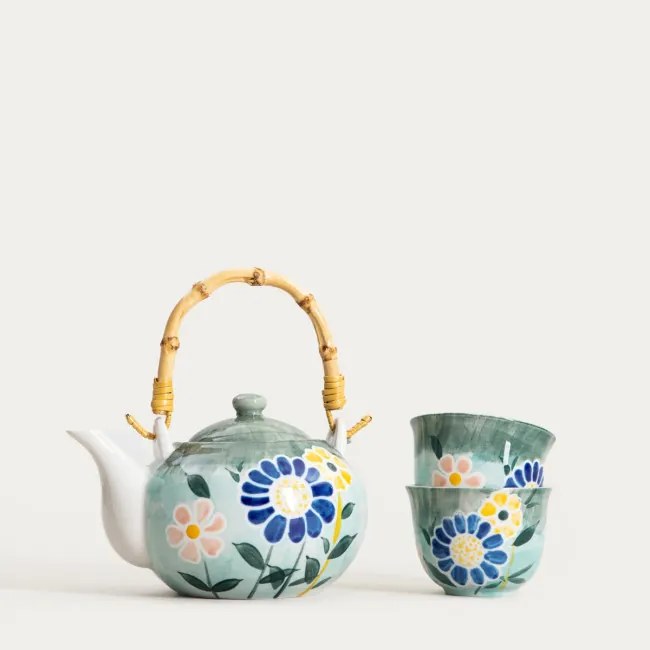 Čajník so šálkami LIMITE 772382 zelený