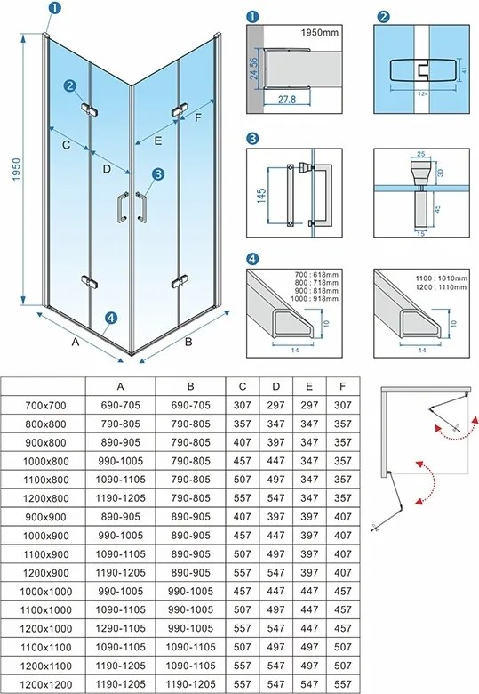 BPS-koupelny Obdĺžnikový sprchový kút ZES KZ12B GL BR 100x80 zlatá kartáčovaná/transparent - bez vaničky
